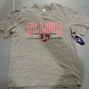Majestic St. Louis Gray Short Sleeve Tee me s size large